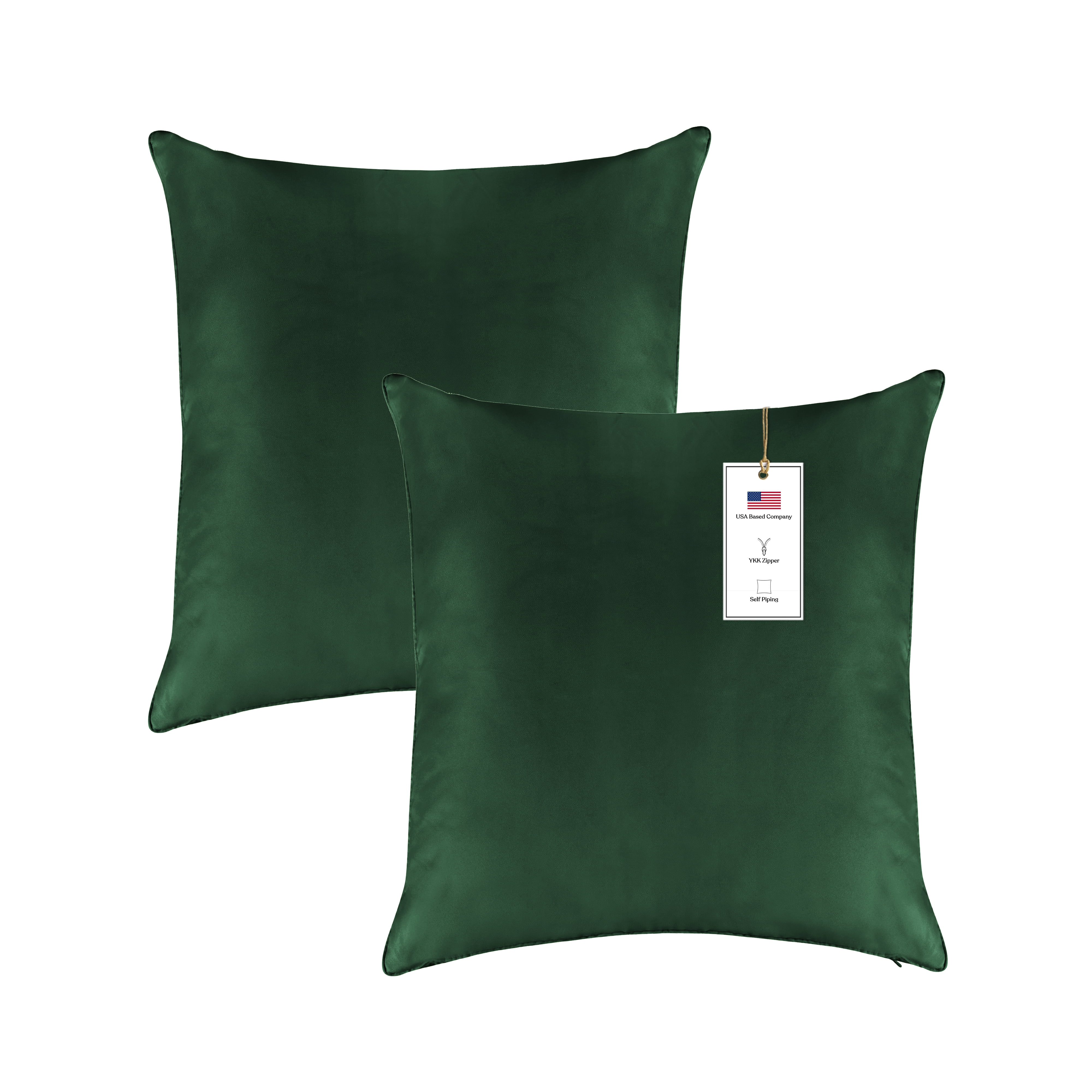 A1HC Outdoor Waterproof Pillow Covers 18x18 Inch, Pack of 2, Timber Green – Luxurious Decorative Throw Pillow Covers for Garden, Sofa & Chairs