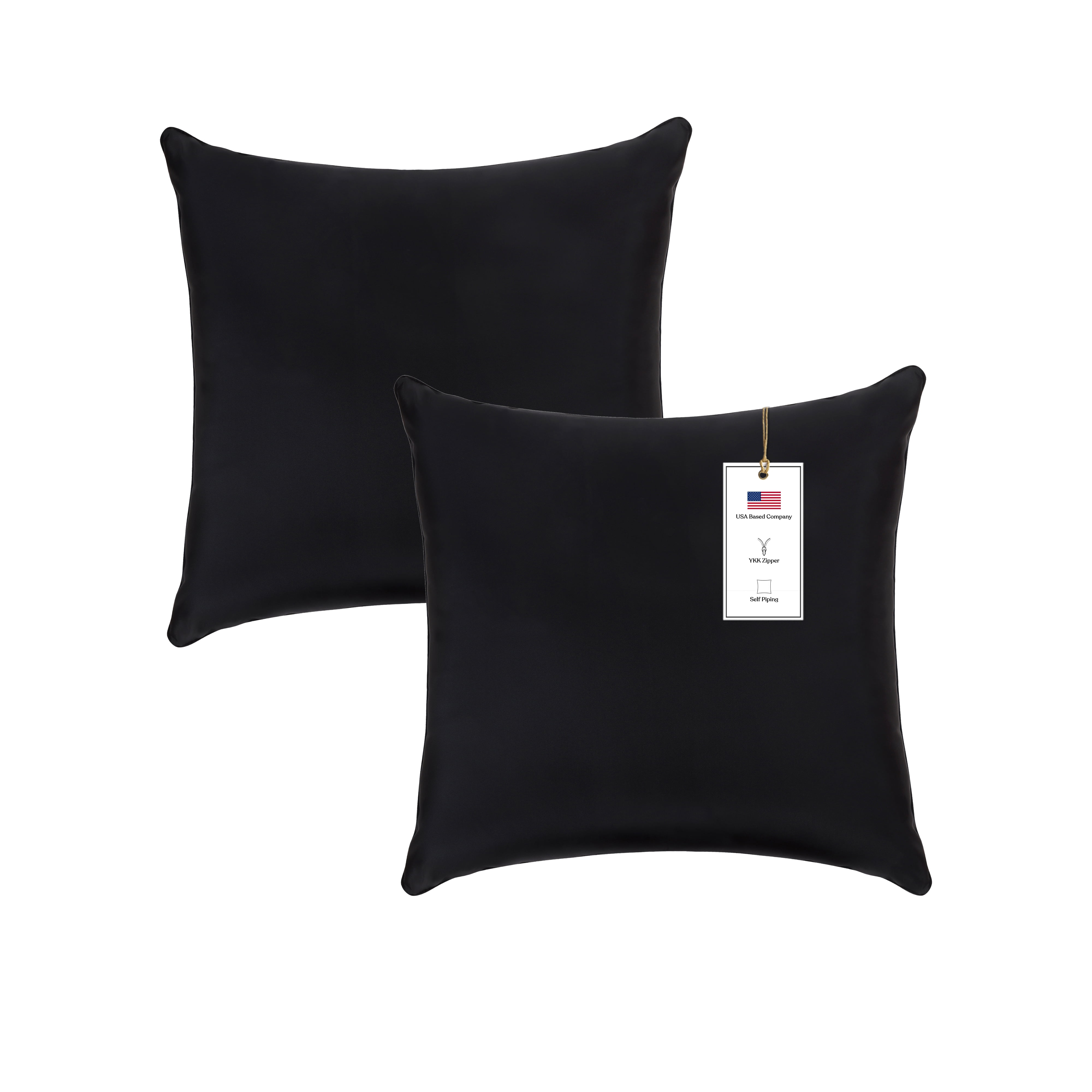 A1HC Outdoor Waterproof Pillow Covers 20x20 Inch, Pack of 2, Onyx – Luxurious Decorative Throw Pillow Covers for Garden, Sofa & Chairs