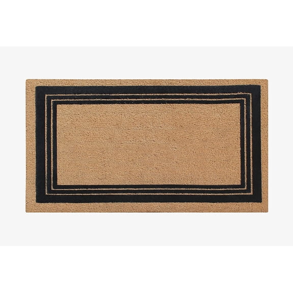 A1HC Natural Coir Flock Doormat for Outdoor Entrance, Heavy Duty, Thin Profile, Anti-Shed Treated Durable Mats, Easy to Clean, Long Lasting, Front Door Entry Mat 24"x39"