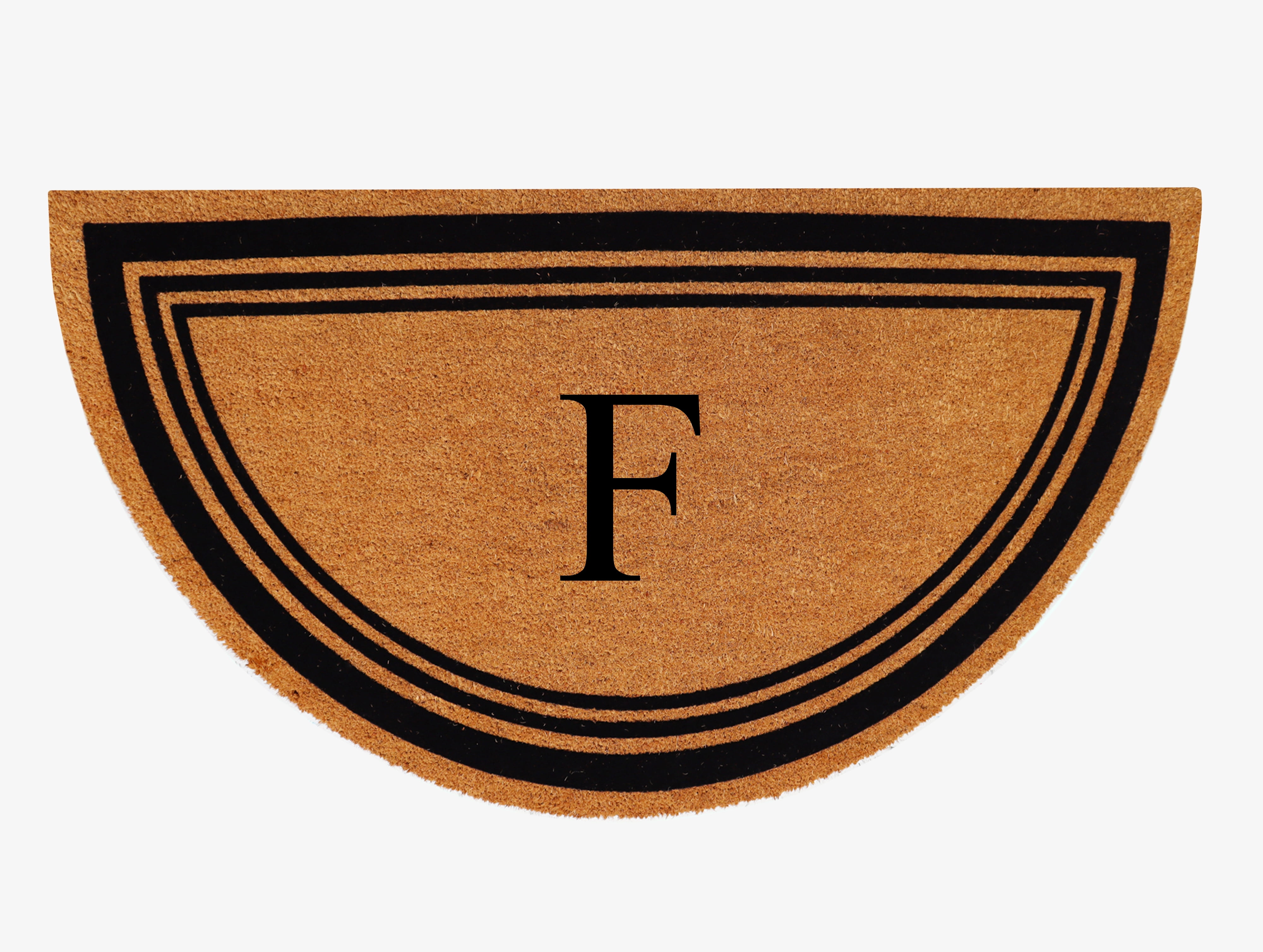 A1HC Natural Coir Flock Monogrammed Door Mat for Front Door, 30x60, Anti-Shed Treated Durable Doormat for Outdoor Entrance, Heavy Duty, Low Profile, Easy to Clean, Long Lasting, Front Porch Entry Rug
