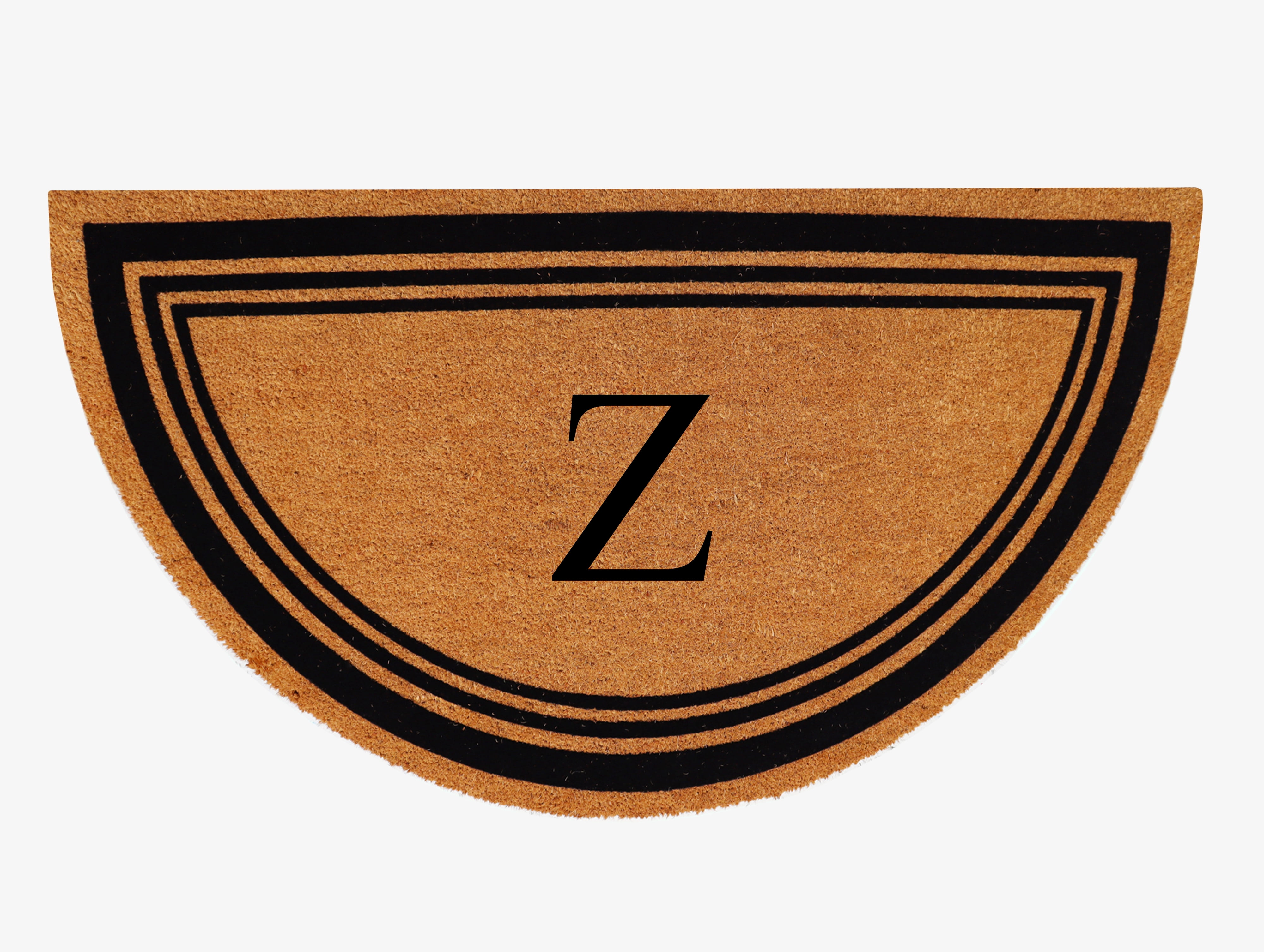 A1HC Natural Coir Flock Monogrammed Door Mat for Front Door, 30x60, Anti-Shed Treated Durable Doormat for Outdoor Entrance, Heavy Duty, Low Profile, Easy to Clean, Long Lasting, Front Porch Entry Rug