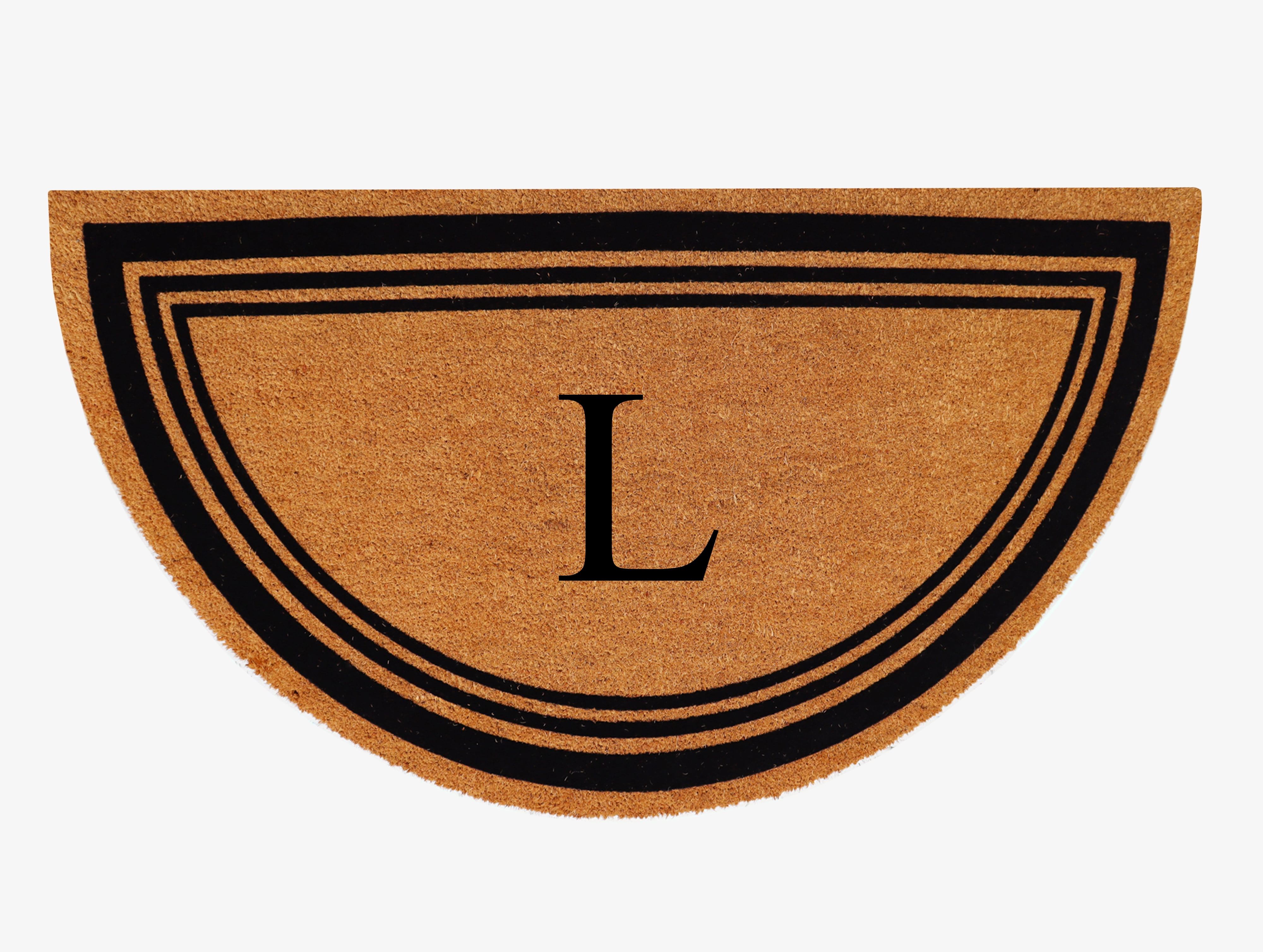 A1HC Natural Coir Flock Monogrammed Door Mat for Front Door, 30x60, Anti-Shed Treated Durable Doormat for Outdoor Entrance, Heavy Duty, Low Profile, Easy to Clean, Long Lasting, Front Porch Entry Rug