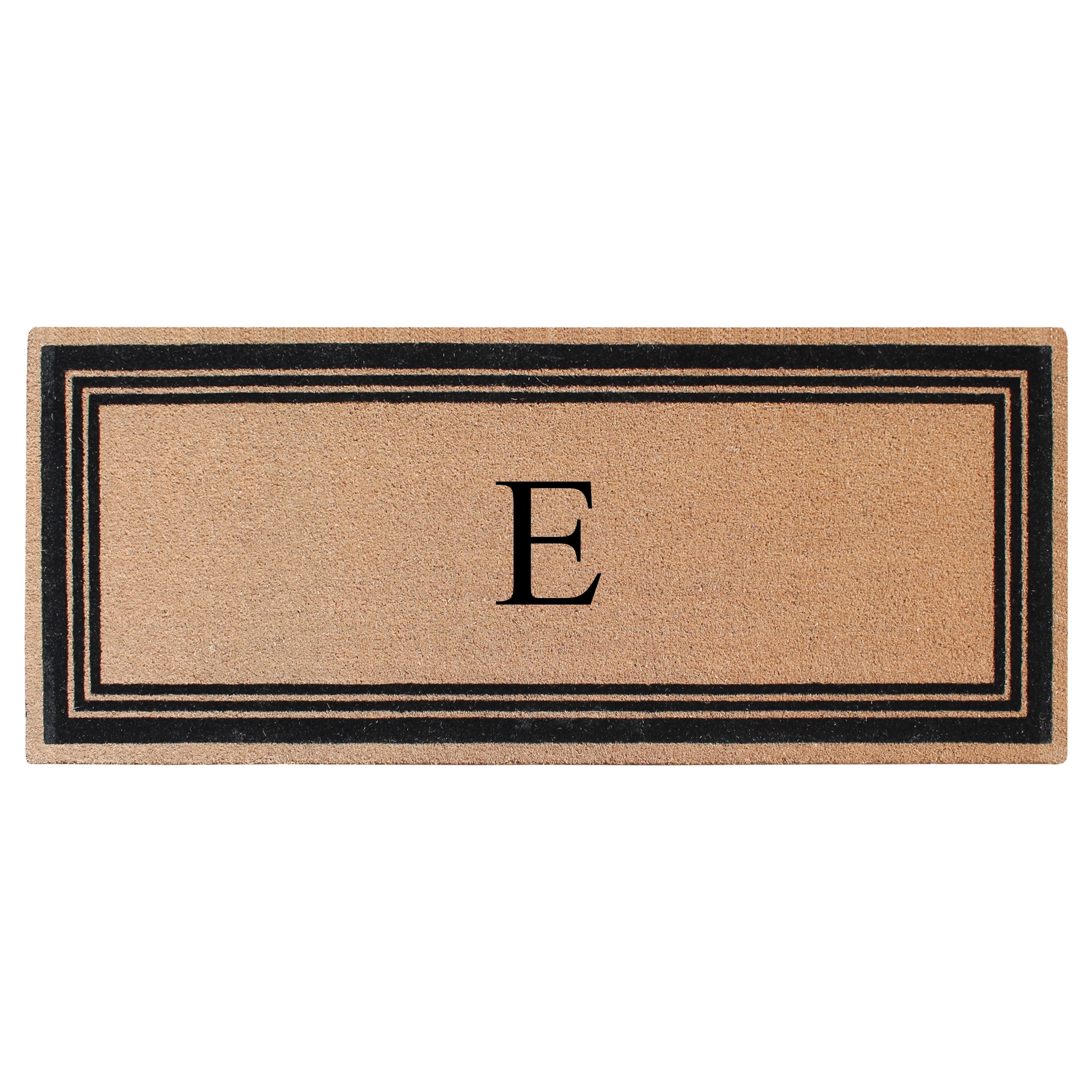 A1HC Natural Coir Flock Monogrammed Door Mat for Front Door, 30x60, Anti-Shed Treated Durable Doormat Outdoor Entrance, Heavy Duty, Thin Profile, Easy to Clean, Long Lasting, Front Door Entry Doormat