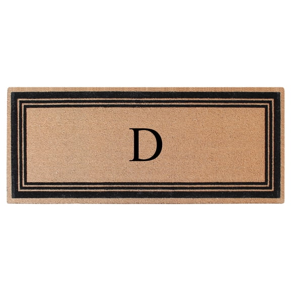 A1HC Natural Coir Flock Monogrammed Door Mat for Front Door, 30x60, Anti-Shed Treated Durable Doormat Outdoor Entrance, Heavy Duty, Thin Profile, Easy to Clean, Long Lasting, Front Door Entry Doormat