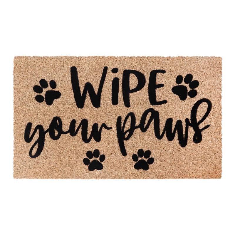 A1HC Natural Coir Flocked Doormat - Durable Non-Slip Welcome Mat, 18"x30", Ideal for Outdoor Entryways, Wipe Your Paws