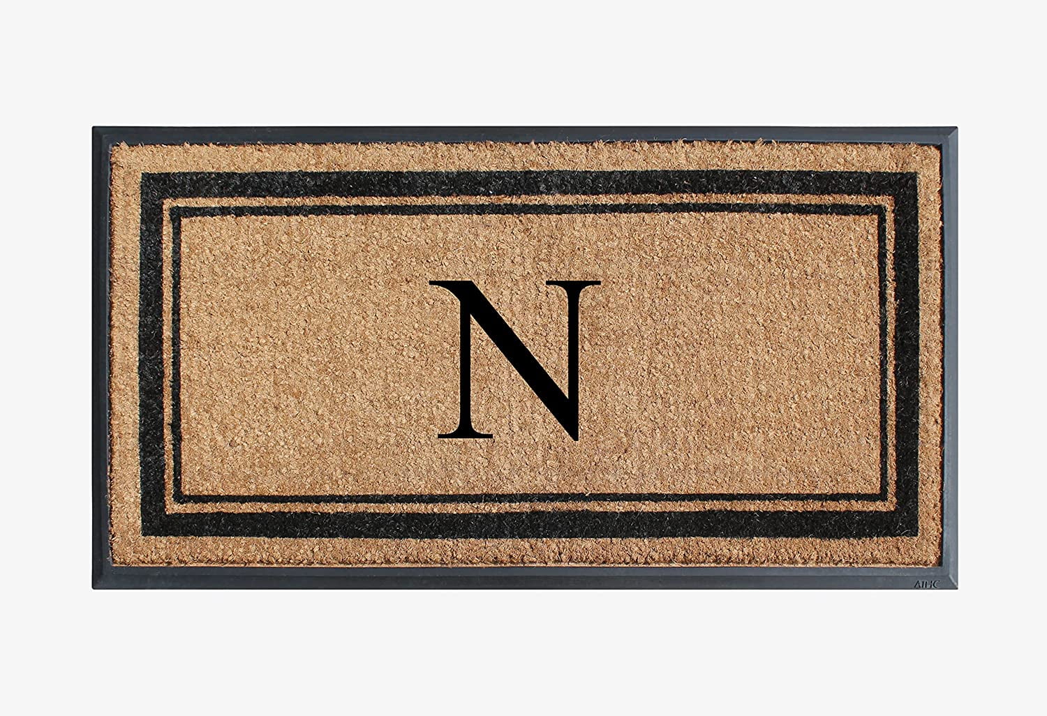 A1HC Natural Coir Monogrammed Door Mat For Front Door, 23x38, Anti-Shed Treated Durable for Outdoor Entrance, Heavy Duty, Low Profile Door Mat並行輸入 A1HC Natural Coir \u0026 Rubber Large Monogrammed Door Mat - On Sale