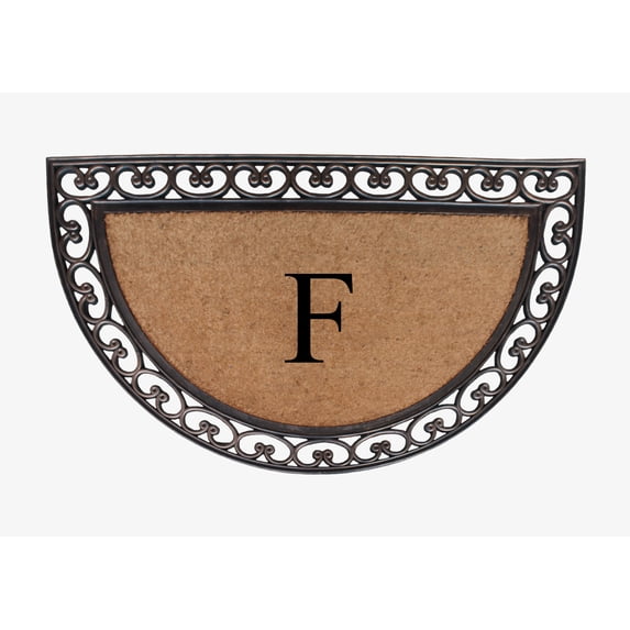 A1HC Natural Coir Monogrammed Door Mat For Front Door, 30"x48", Anti-Shed Treated Durable Doormat for Outdoor Entrance, Heavy Duty, Low Profile, Easy to Clean, Long Lasting Front Porch Entry Rug