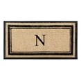 thumbnail image 1 of A1HC Natural Coir & Rubber 24x48 Monogrammed Plain Border Doormat, Heavy-Duty, Low-Profile, Anti-Shed, Easy to Clean, 1 of 6