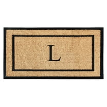 A1HC Natural Coir and Rubber Monogrammed Door Mat, 24x48 in, Thick Durable Thin Profile Welcome Mat for Front Porch & Entryway