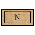 thumbnail image 1 of A1HC Natural Coir and Rubber Monogrammed Door Mat, 24x48 in, Thick Durable Thin Profile Welcome Mat for Front Porch & Entryway, 1 of 7