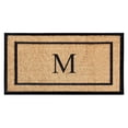 thumbnail image 1 of A1HC Natural Coir and Rubber Monogrammed Door Mat, 24x48 in, Thick Durable Thin Profile Welcome Mat for Front Porch & Entryway, 1 of 7