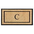 thumbnail image 1 of A1HC Natural Coir and Rubber Monogrammed Door Mat, 24x48 in, Thick Durable Thin Profile Welcome Mat for Front Porch & Entryway, 1 of 7
