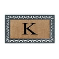 thumbnail image 1 of A1HC 30"x48" Natural Coir & Rubber Paisley Monogrammed Door Mat, Heavy-Duty, Low-Profile, Anti-Shed Outdoor Entrance Mat, 1 of 7