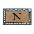 thumbnail image 1 of A1HC 30"x48" Natural Coir & Rubber Paisley Monogrammed Door Mat, Heavy-Duty, Low-Profile, Anti-Shed Outdoor Entrance Mat, 1 of 7