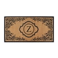 thumbnail image 1 of A1HC Natural Coir Monogrammed Floral Door Mat, 36"x72", Durable Anti-Shed Outdoor Door Mat, Heavy-Duty, Low-Profile, Easy to Clean, 1 of 7
