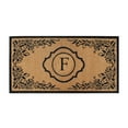 thumbnail image 1 of A1HC Natural Coir Monogrammed Floral Doormat, 36"x72", Durable Anti-Shed Outdoor Door Mat, Heavy-Duty, 1 of 7