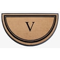 thumbnail image 1 of A1HC 36"x72" Natural Coir & Rubber Semicircular Monogrammed Door Mat, Thick, Durable, Heavy-Duty Welcome Mat for Front Door, Black Border, 1 of 6