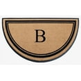 thumbnail image 1 of A1HC 36"x72" Natural Coir & Rubber Semicircular Monogrammed Door Mat, Thick, Durable, Heavy-Duty Welcome Mat for Front Door, Black Border, 1 of 6