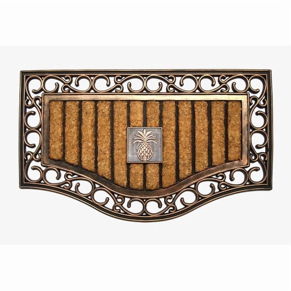 A1HC 18"x30" Natural Coir Rubber Doormat, Heavy Duty Durable Front Door Entry Mat, Easy to Clean Thin Profile Pineapple Design for Outdoor