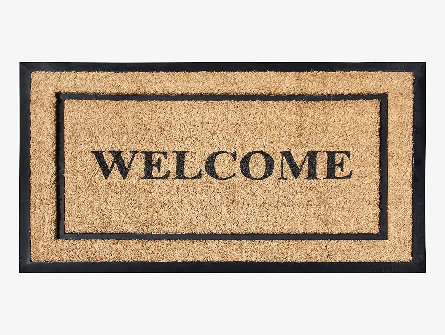 A1HC Natural Coir & Rubber Door Mat, 24x39, Thick Durable Doormats for