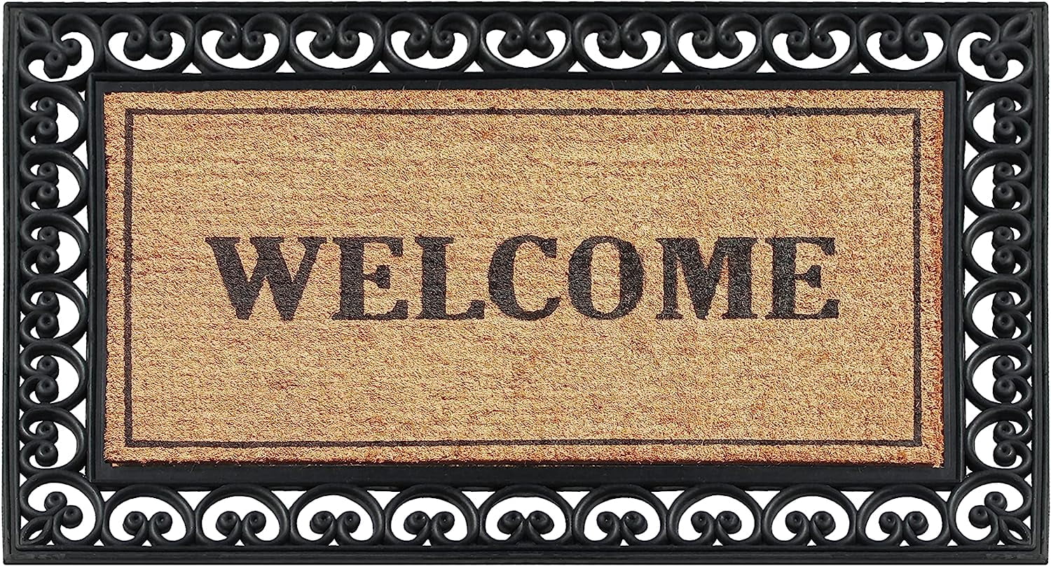 A1HC Natural Coir & Rubber Door Mat, 30x48, Thick Durable Doormats for, Heavy Duty Large Size Doormat, Anti-Shed Doormat, Fade-Resistant Door mat, Long Lasting, Front Door Entry Doormat