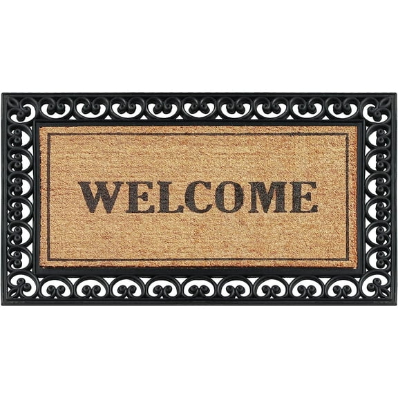 A1HC Natural Coir & Rubber Door Mat, 30x48, Thick Durable Doormats for, Heavy Duty Large Size Doormat, Anti-Shed Doormat, Fade-Resistant Door mat, Long Lasting, Front Door Entry Doormat