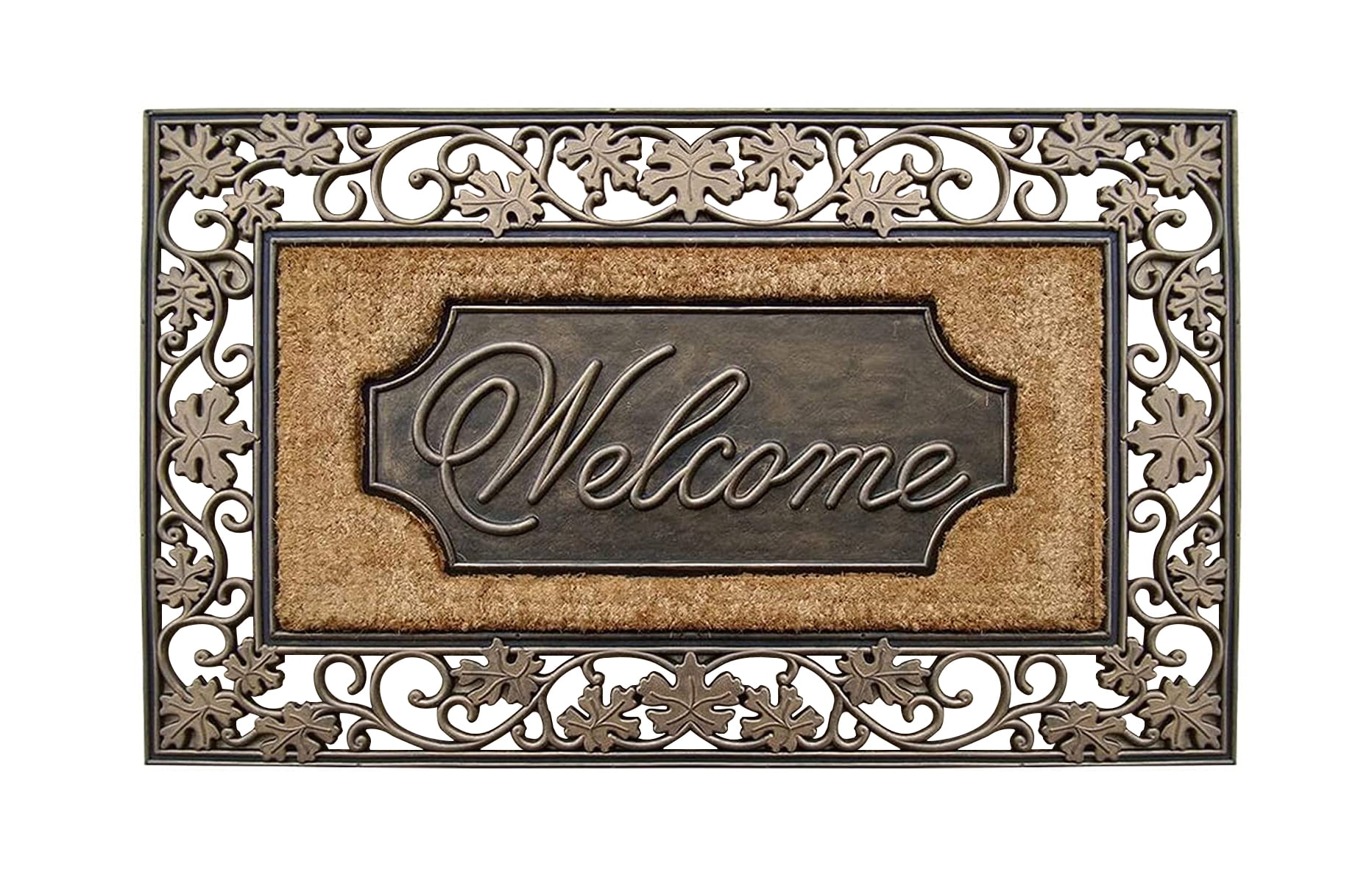 A1HC Natural Coir and Rubber Door Mat, 38x23, Thick Durable Doormats