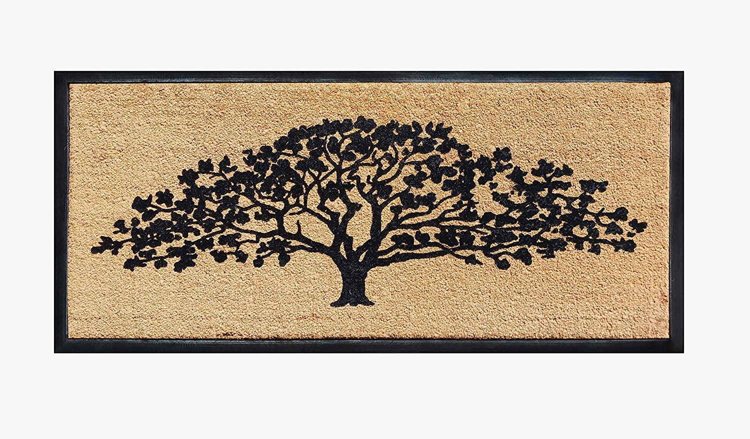 A1HC Natural Coir & Rubber Hand Flocked Large Door Mat 30x60 Inches