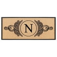 thumbnail image 1 of A1HC 30"x60" Natural Coir & Rubber Floral Monogrammed Door Mat, Thick Durable Heavy Duty Welcome Mat for Front Door, 1 of 7