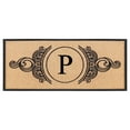 thumbnail image 1 of A1HC 30"x60" Natural Coir & Rubber Floral Monogrammed Door Mat, Thick Durable Heavy Duty Welcome Mat for Front Door, 1 of 7