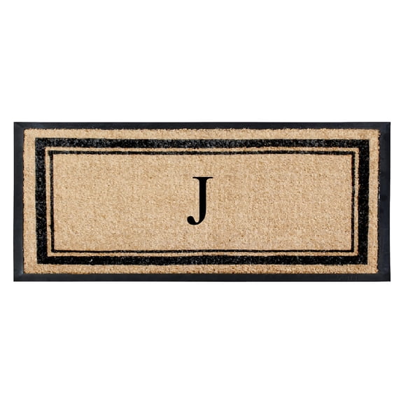 A1HC Natural Coir & Rubber Door Mat - 30"x 60", Hand-Flocked, Thick, Durable, Heavy-Duty, Indoor/Outdoor Doormat Monogrammed