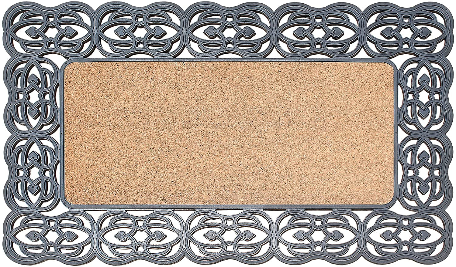 A1HC Natural Coir and Rubber Large Door Mat, 22x48, Thick Durable Doormats for Indoor Outdoor Entrance, Heavy Duty, Thin Profile Door Mat