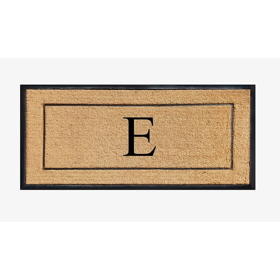 A1HC Natural Coir & Rubber Monogrammed Door Mat, 30x60 in, Thick Durable Heavy-Duty Entrance Mat with Thin Profile for Front Door