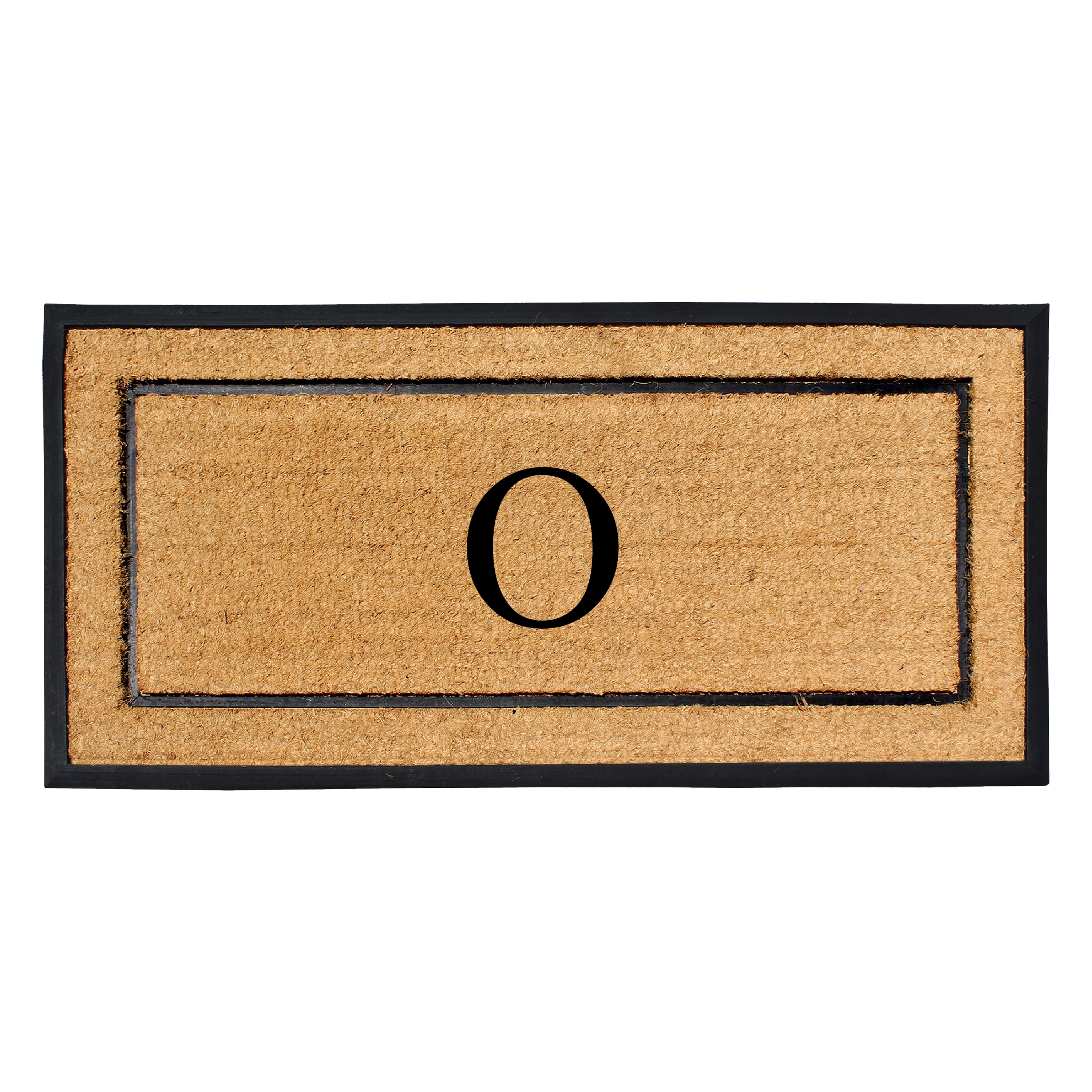 A1HC Natural Coir Monogrammed Doormat, Heavy-Duty Thin Profile Front Door Mat - 30"x60"