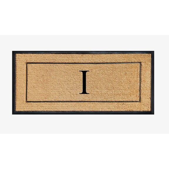 A1HC Natural Coir & Rubber Monogrammed Door Mat, 30x60 in, Thick Durable Heavy-Duty Entrance Mat with Thin Profile for Front Door