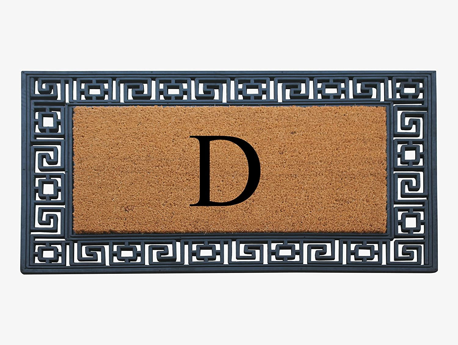 A1HC Natural Rubber & Coir 24x36 Monogrammed Doormat For Front Door, Anti-Shed Treated Durable Doormat for Outdoor Entrance, Heavy Duty, Low Profile, Easy to Clean, Long Lasting Front Porch Entry Rug
