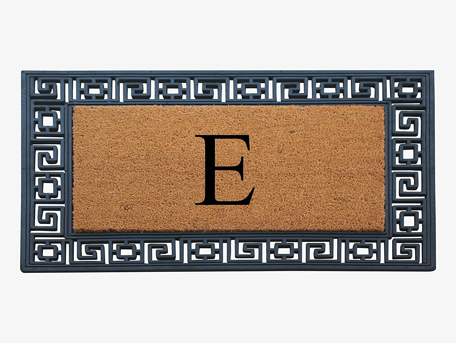 A1HC Natural Rubber & Coir 24x36 Monogrammed Doormat For Front Door, Anti-Shed Treated Durable Doormat for Outdoor Entrance, Heavy Duty, Low Profile, Easy to Clean, Long Lasting Front Porch Entry Rug