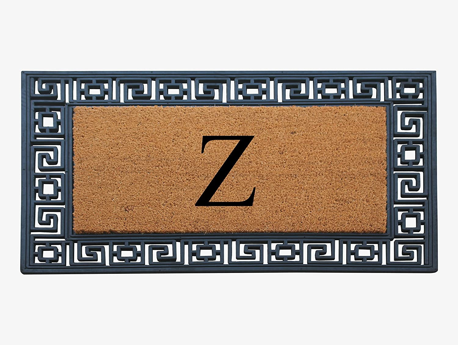 A1HC Natural Rubber & Coir 24x36 Monogrammed Doormat For Front Door, Anti-Shed Treated Durable Doormat for Outdoor Entrance, Heavy Duty, Low Profile, Easy to Clean, Long Lasting Front Porch Entry Rug