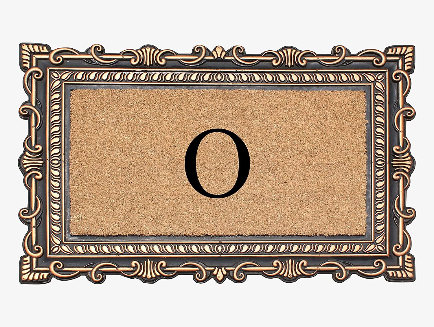 A1HC Natural Rubber & Coir 24x36 Monogrammed Doormat For Front Door, Anti-Shed Treated Durable Doormat for Outdoor Entrance, Heavy Duty, Low Profile, Easy to Clean, Long Lasting Front Porch Entry Rug
