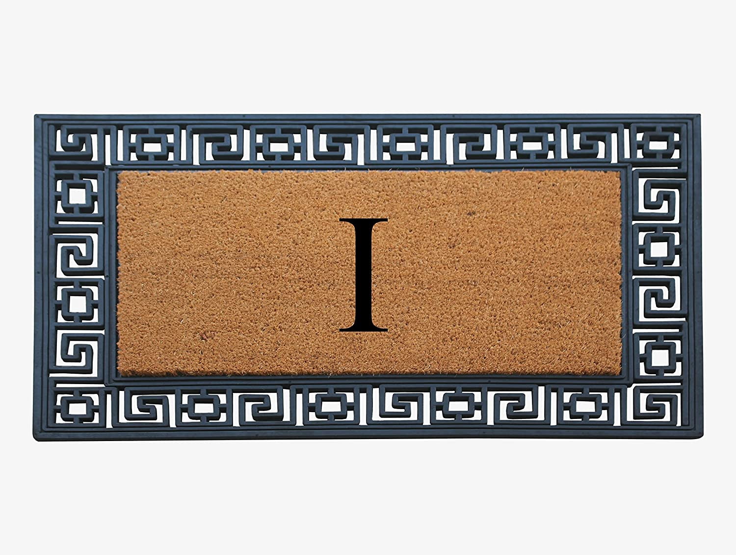 A1HC Natural Rubber & Coir 24x36 Monogrammed Doormat For Front Door, Anti-Shed Treated Durable Doormat for Outdoor Entrance, Heavy Duty, Low Profile, Easy to Clean, Long Lasting Front Porch Entry Rug