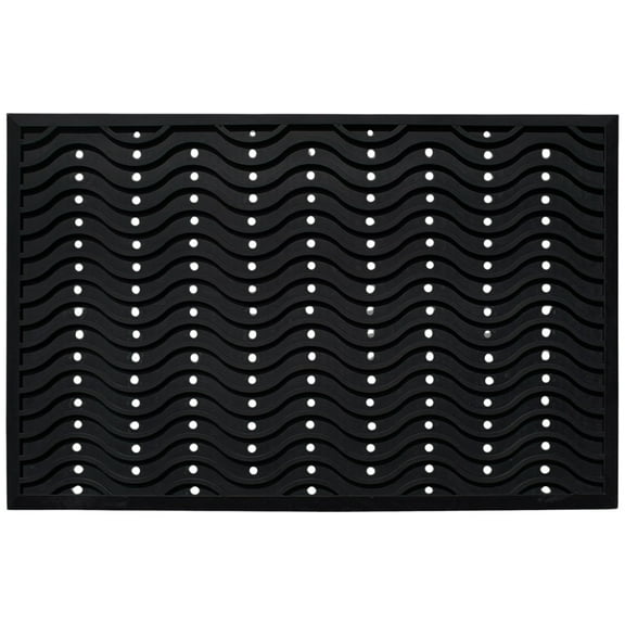 A1HC Natural Rubber Wavy Scraper Door Mat, 36"x60", Premium Non-Slip Entrance Mat for Home, Office, Retail & High-Traffic Areas