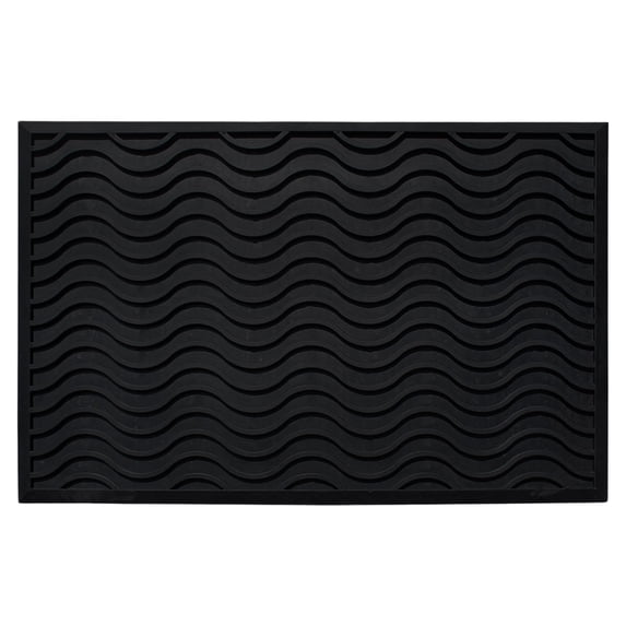 A1HC Natural Rubber Wavy Scraper Door Mat, 18"x30", Premium Non-Slip Entrance Mat for Home, Office, Retail & High-Traffic Areas