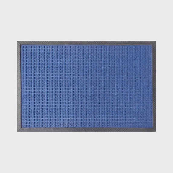 A1HC New Durable and Versatile Polypropylene Rubber Door Mat All Weather Inside Outside Door Mat Easy to Maintain for Front Entrance Back Doors, Patio, Garage All Commercial Places 32x48,Blue,Waffle