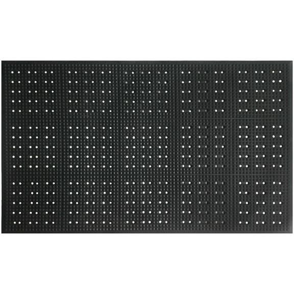 A1HC Anti-Fatigue Grease-Proof Non-Slip Rubber Floor Mat for Wet Areas, 36" x 60", Black