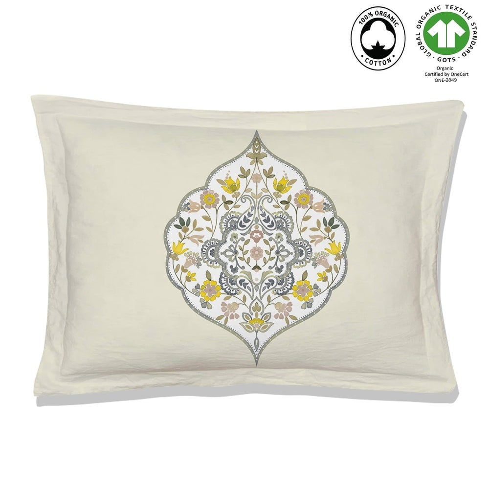 A1HC Reversible Print Organic Cotton Pillow Sham (Set of 2) | GOTS Certified Organic Cotton Pillowcase