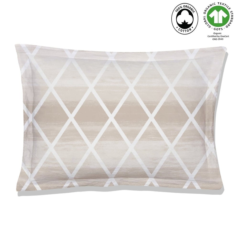 A1HC Reversible Print Organic Cotton Pillow Sham (Set of 2) | GOTS Certified Organic Cotton Pillowcase