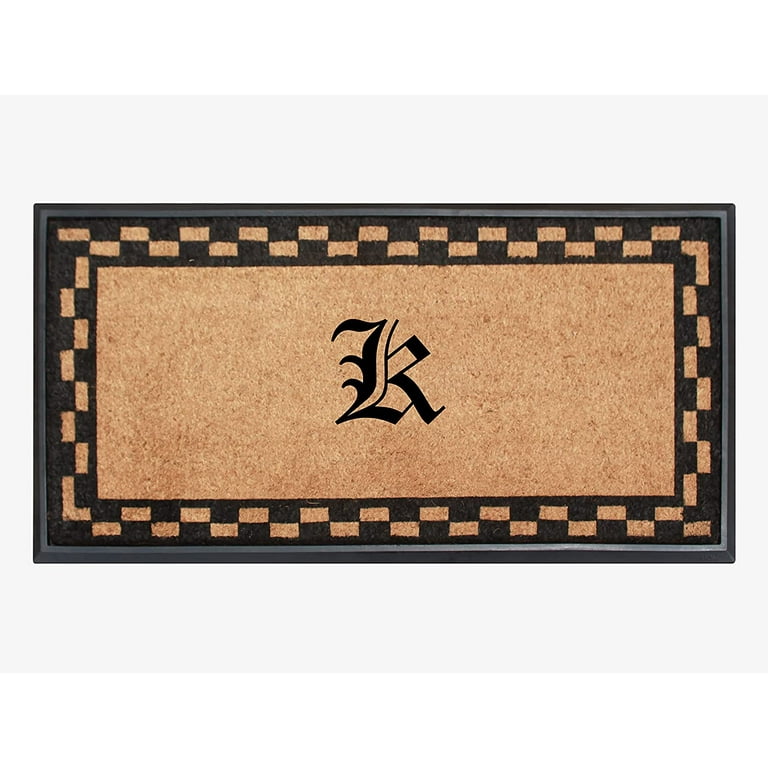 A1HC Natural Coir Monogrammed Door Mat for Front Door, 24x48, Heavy Duty  Welcome Doormat, Anti-Shed Treated Durable Doormat for Outdoor Entrance,  Low Profile, Long Lasting Front Porch Entry Rug 