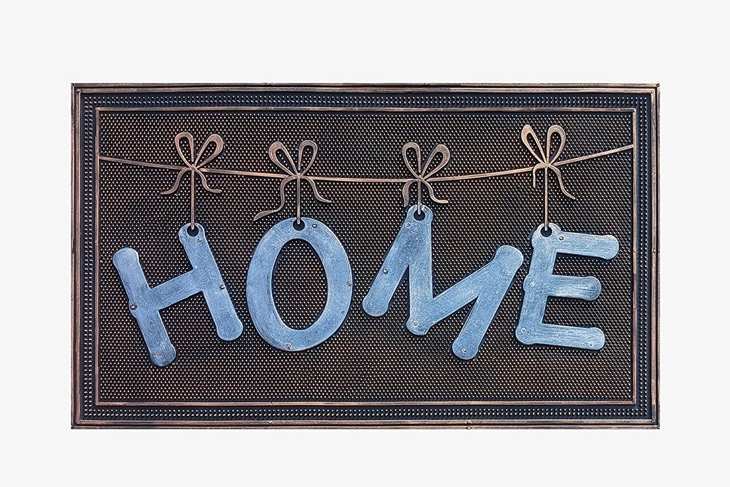 A1HC Rubber Pin Doormat for Outdoor Entrance, Home Designed Copper Floor Mat, Non-Slip Backing Welcome Door Mat, 18x30