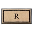 thumbnail image 1 of A1HC Rubber and Coir Door Mat Heavy Weight Large Entry Mat Outdoor Durable Monogrammed R Doormat 24"X48", Beige, 1 of 6
