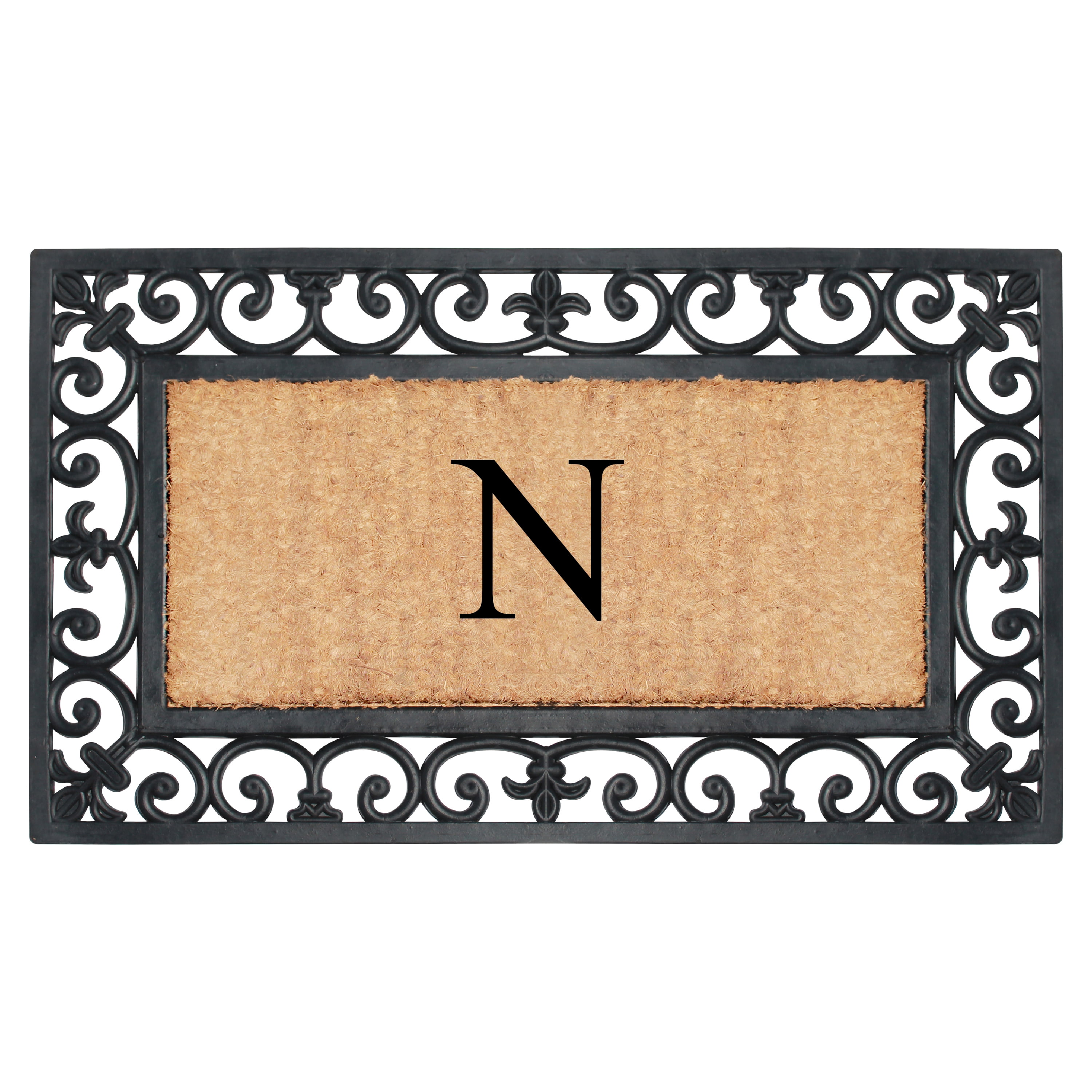 A1 Home Collections Outdoor Paisley Front Doormat, Black/Brown, 30 in x 18 in